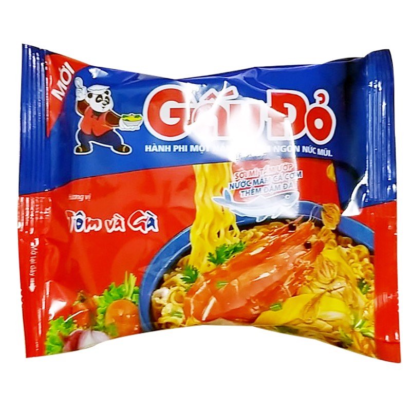Mì gấu đỏ tôm & gà thùng 30 gói date mới