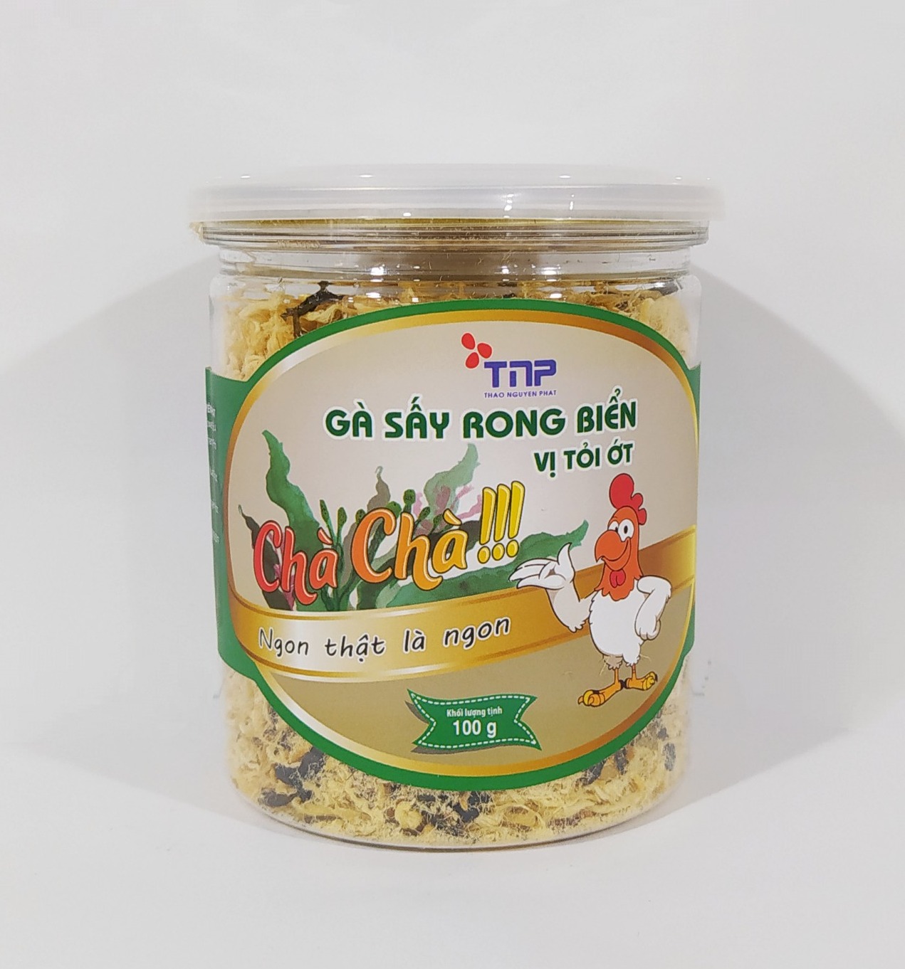 Gà sấy rong biển vị tỏi ớt Chà Chà - Thảo Nguyên Phát hũ 100g