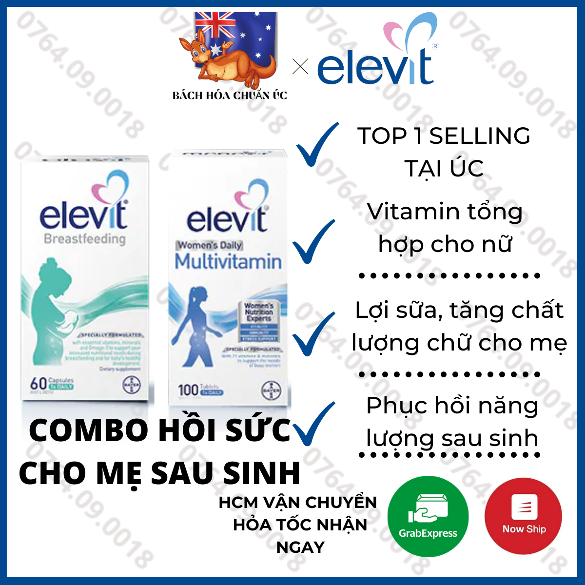 Elevit combo dưỡng sức cho mẹ sau sinh