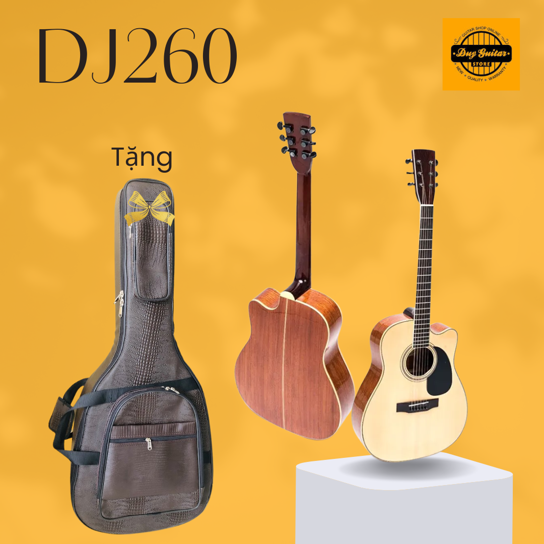 Đàn guitar Acoustic DJ260 Duy Guitar Store màu gỗ tự nhiên âm thanh vang tốt