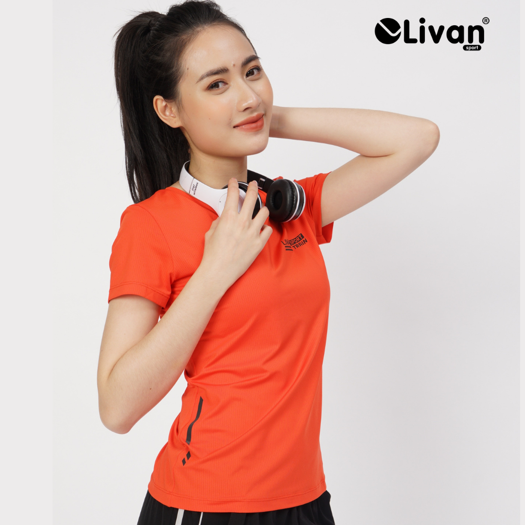 Áo t shirt nữ thể thao lv train chất lượng cao cấp livan sport