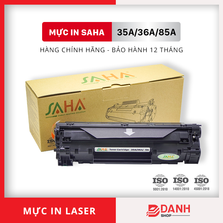 Hộp mực in 35A/36A/85A-SAHA- Dùng cho máy HP LaserJet P 1005, 1006, 1102, 1212NF, 1505, 1515 / M 1120, 1130, 1132MF, 1210, 1319, 1522. HP LaserJet P 1005, 1006, 1102, 1212NF, 1505, 1515 / M 1120, 1130, 1132MF, 1210, 1319, 1522.