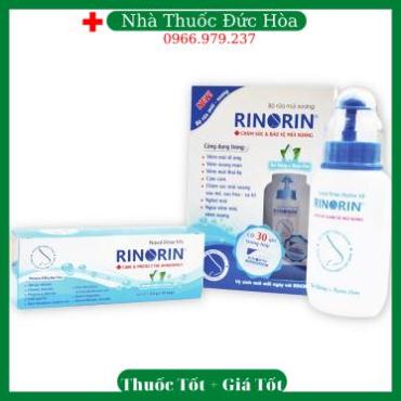 RINORIN Bình + 30 gói muối rửa HOẶC Hộp 30 gói muối - Bộ rửa mũi xoang kèm
