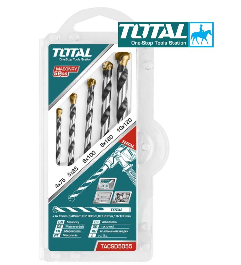 Bộ 5 mũi khoan tường khoan bê tông total ingco wadfow tacsd5055