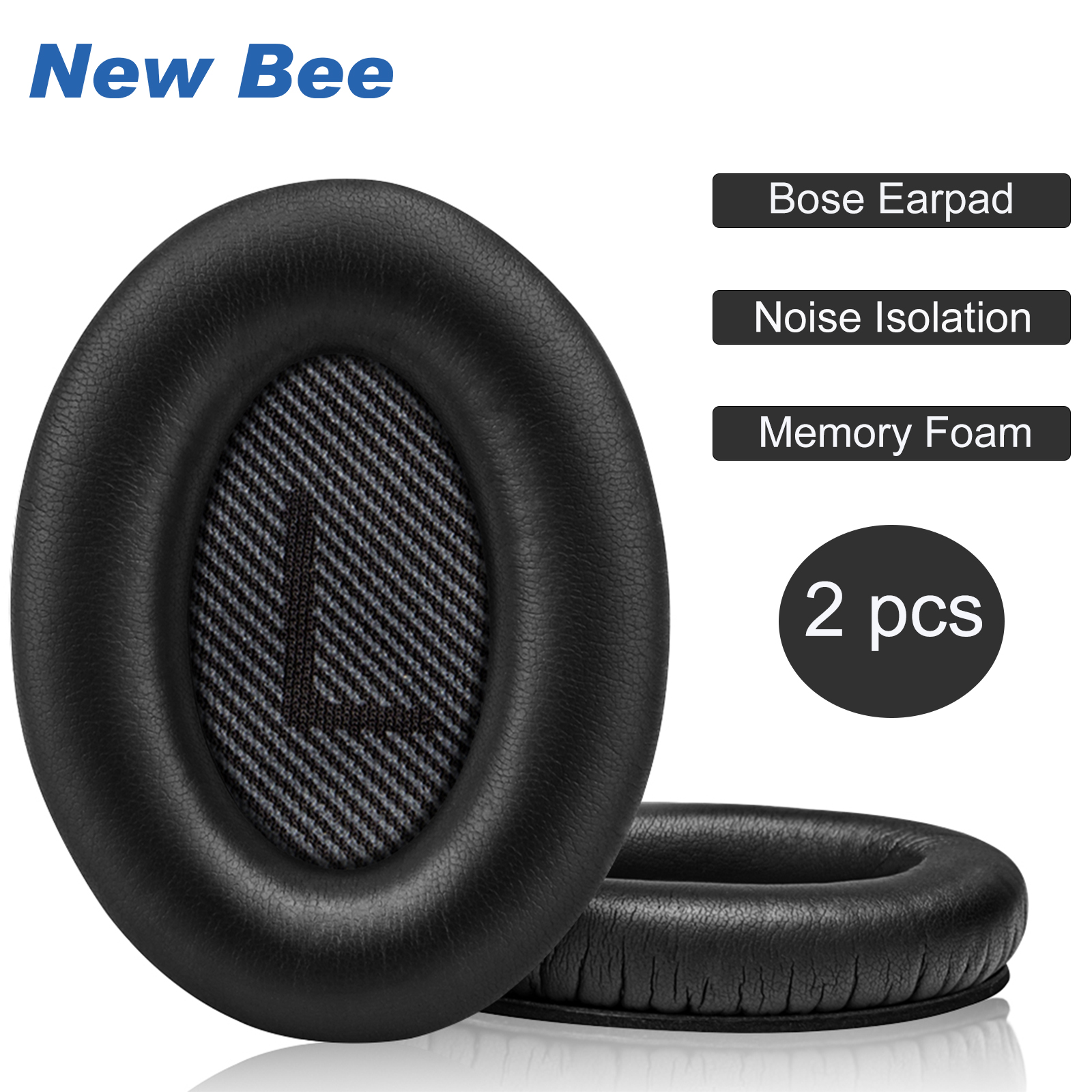 New Bee Thay thế Bịt tai 2 miếng Cách ly tiếng ồn Đệm tai bằng bọt bộ nhớ cho QC35, QC25, QC15, QC2 / Ae2 / Ae2i / Ae2W SoundTrue Replacement Earpad
