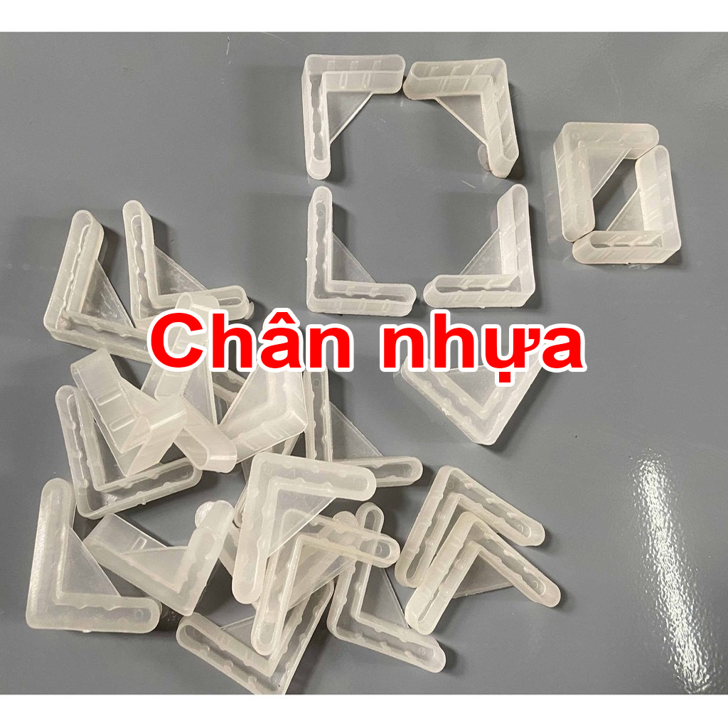 CHÂN NHỰA CHỐNG TRẦY ( COMBO 1 bộ) 4 cái - Lắp kệ sắt đa năng, Kệ V lỗ, Sắt V lỗ V3, V4, V3.5,V4.6