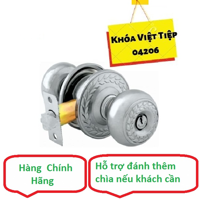 Khóa tay nắm tròn Việt Tiệp , khóa cửa nhôm, Khóa cửa gỗ - có hỗ trợ đánh thêm chìa
