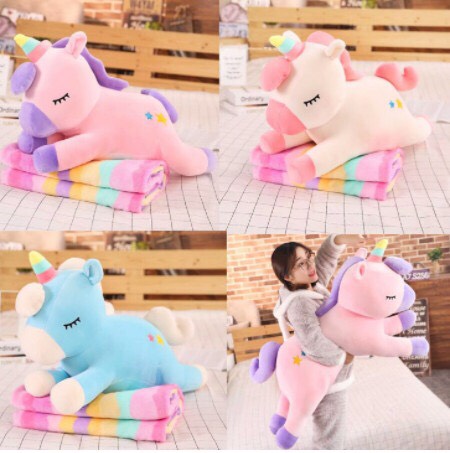 [HCM][ Chăn Mền ] Gấu Bông Unicorn Khổng Lồ Kèm Mền 1m7 - Kì Lân Bông Siêu to Ngựa Poly Dành Cho Mọi Lứa Tuổi Mang đi chơi đi học đi làm
