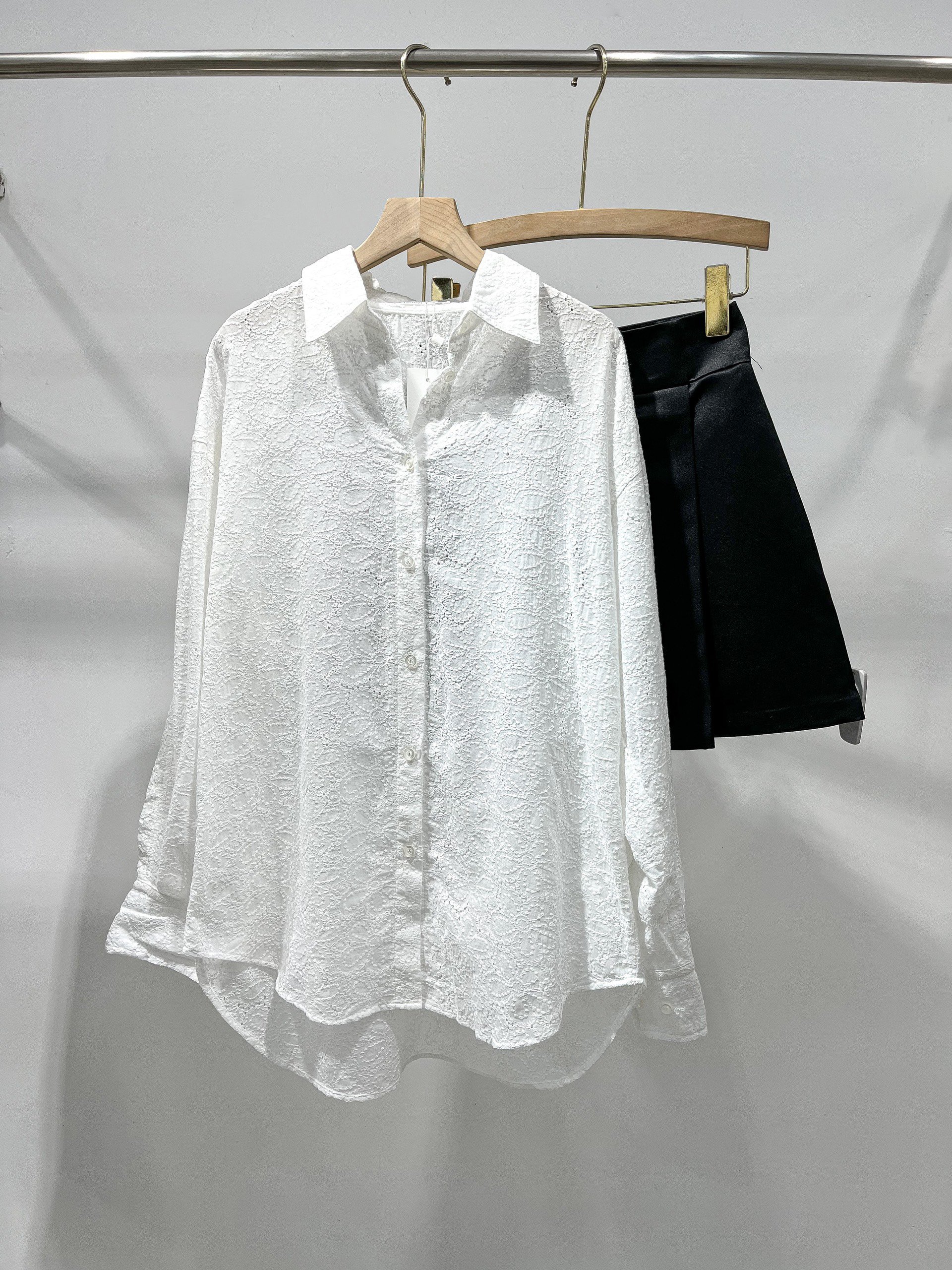 Áo sơ mi xô hoa ren , Peace House Clothing
