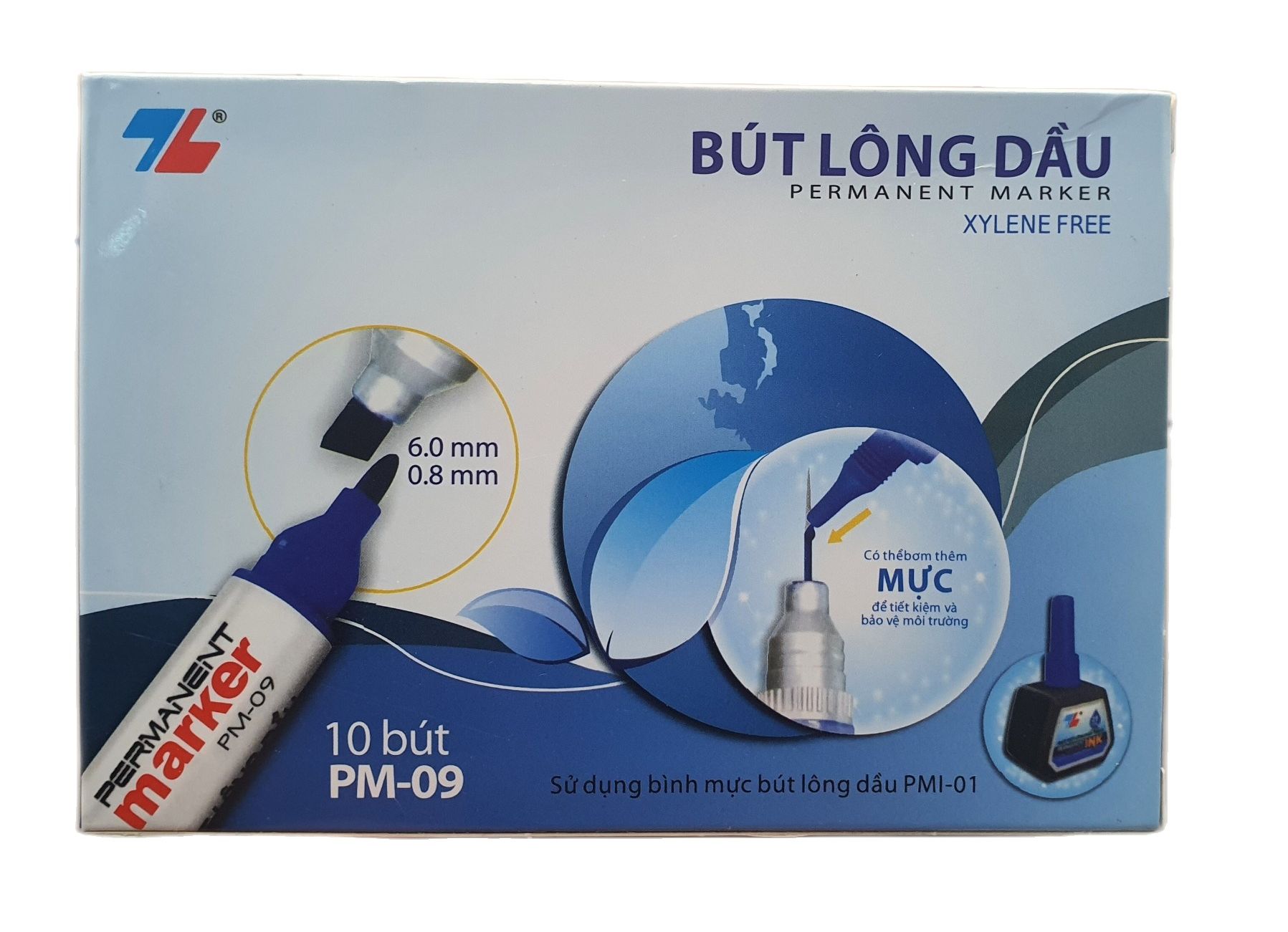 Hộp 10 cây bút lông dầu tl pm 09