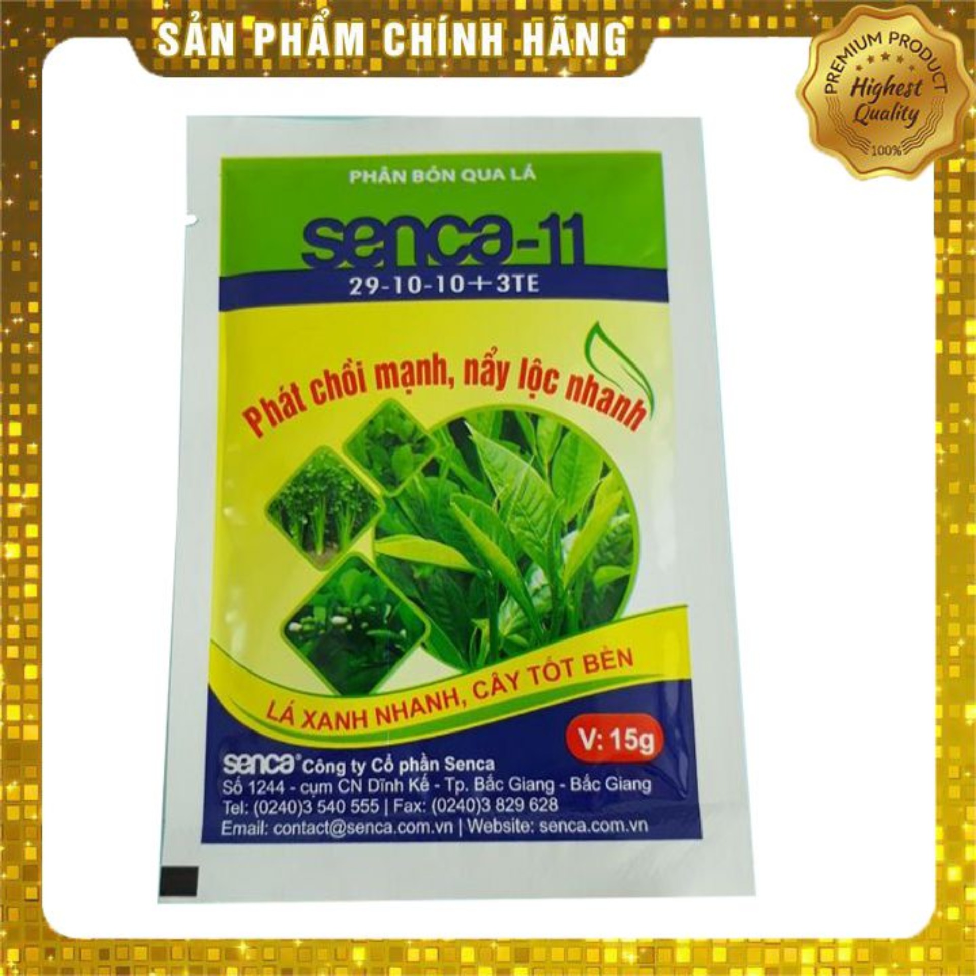 Phân bón lá SENCA 11 (15g) Bật chồi, phát lộc, xanh lá, phục hồi cây sau mỗi lần thu hoạch