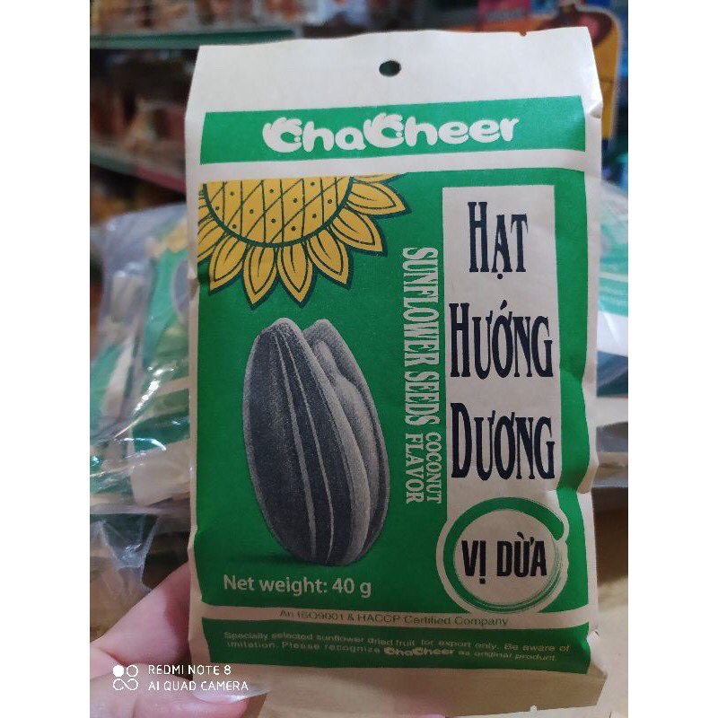 HẠT HƯỚNG DƯƠNG CHACHEER VỊ DỪA GÓI 40G