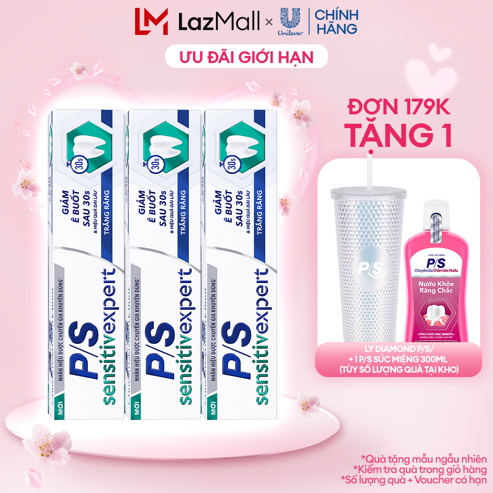 Bộ 3 Kem đánh răng P/S Chuyên gia Giảm ê buốt với tác động từ khoáng 100g