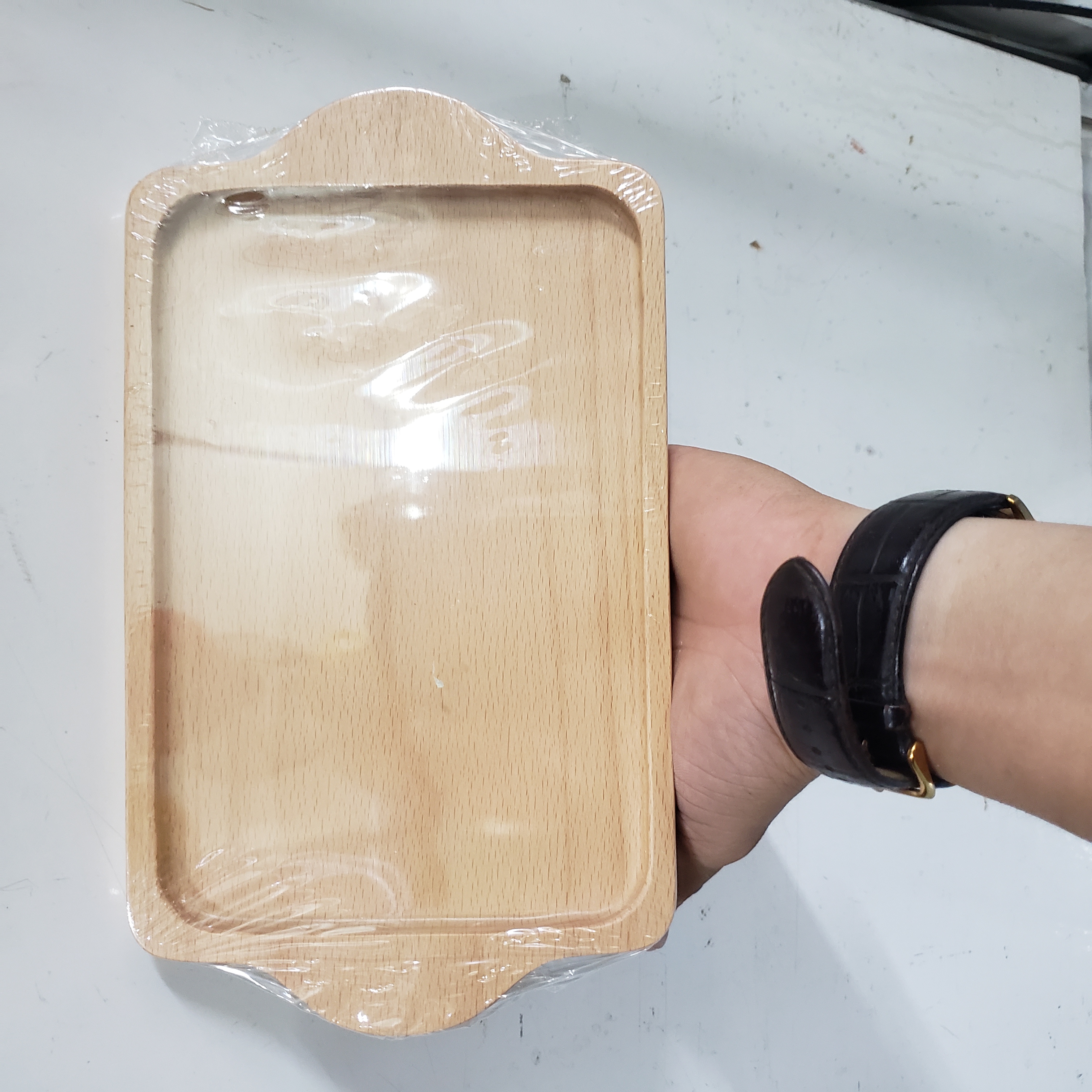 Khay tay cầm gỗ beech cao cấp 100% gỗ tự nhiên, food deco, trang trí , setup