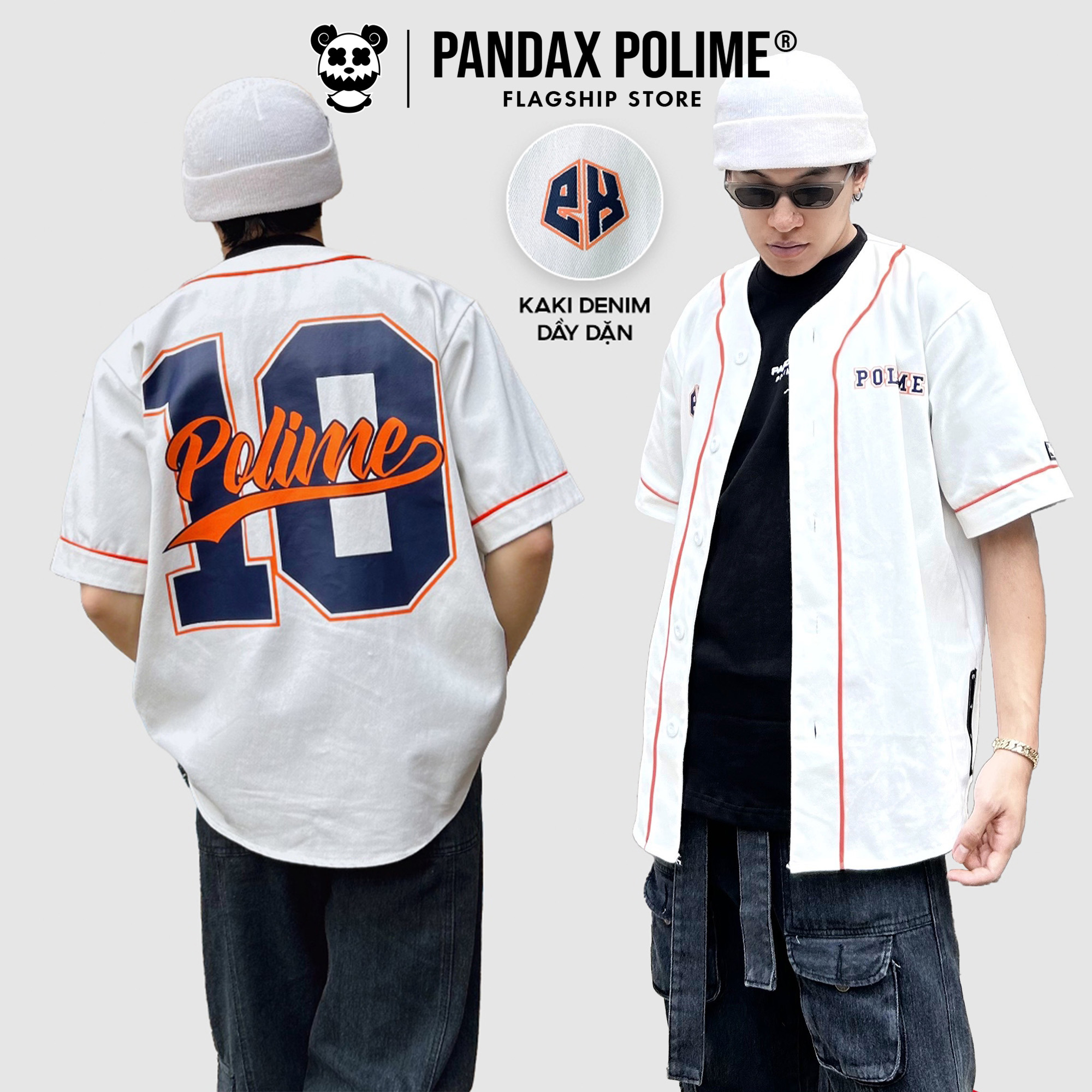 Áo khoác bóng chày áo khoác PX Jersey 10 nhẹ sơ mi kaki nam nữ cộc tay bigsize khoác cặp đôi denim local brand chính hãng PANDAX POLIME