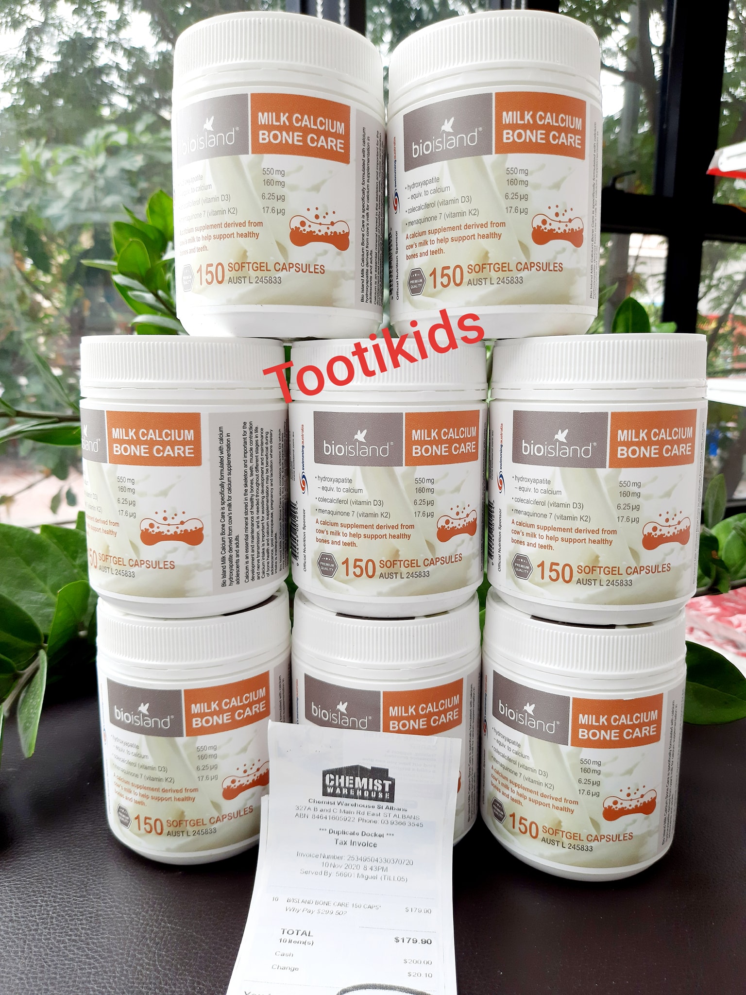 Canxi sữa cho người lớn, Canxi Bone Care 150v Bioisland - hàng Úc đi air đủ bill