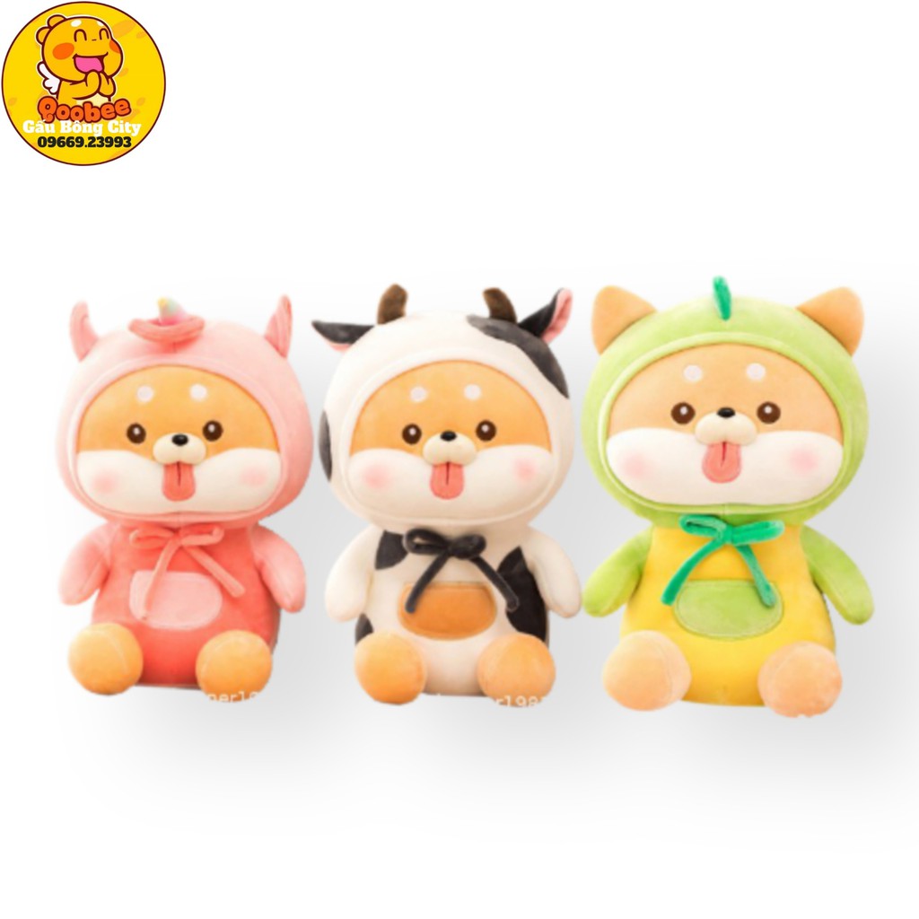 Gấu bông chó shiba lè lưỡi ngộ nghĩnh đáng yêu