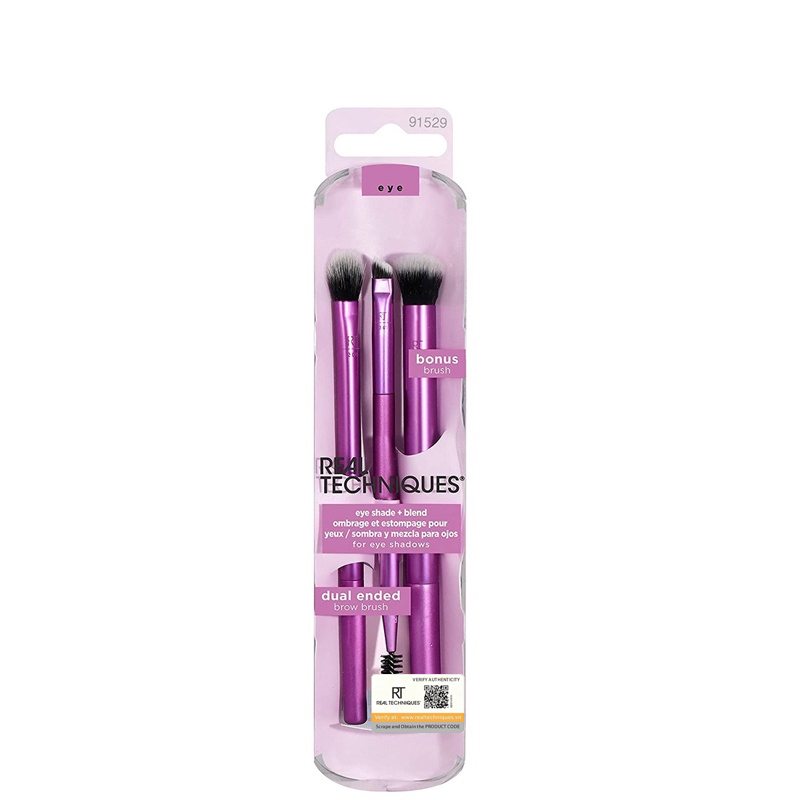 Bộ 3 cây cọ mắt - eye shade & blend brush set 3 piece - real techniques by sam & nic