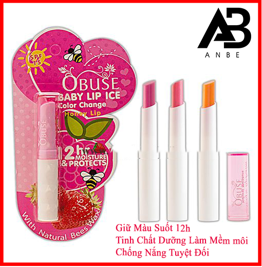 Son Dưỡng Môi OBUSE ANBE dưỡng ẩm giữ màu 12h( tặng cọ đắp mặt lạ)