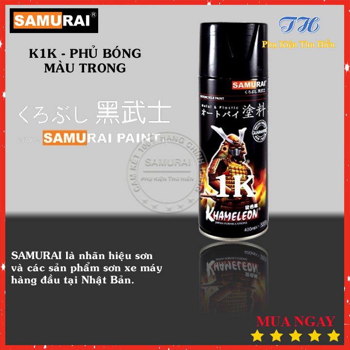 Sơn samurai phủ bóng k1k - màu trong
