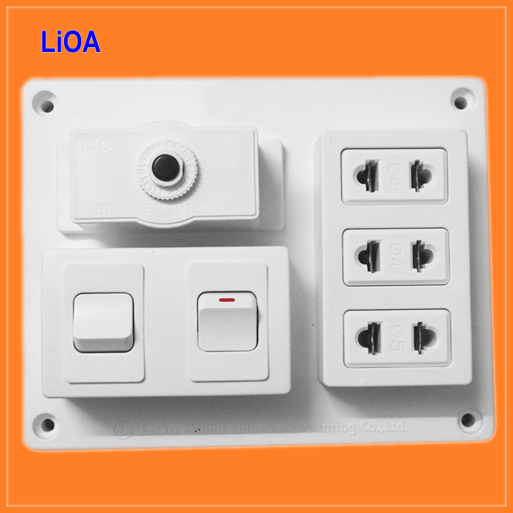 Bảng điện nổi lioa cb 15a loại 3 ổ cắm 2 - 3 công tắc 1 chiều