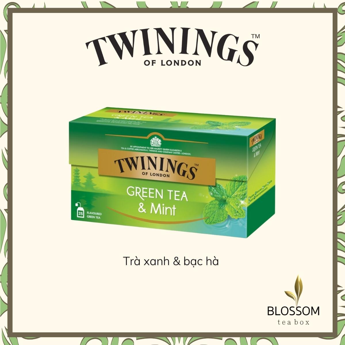 Trà Twinings Green tea & mint - 25 túi lọc