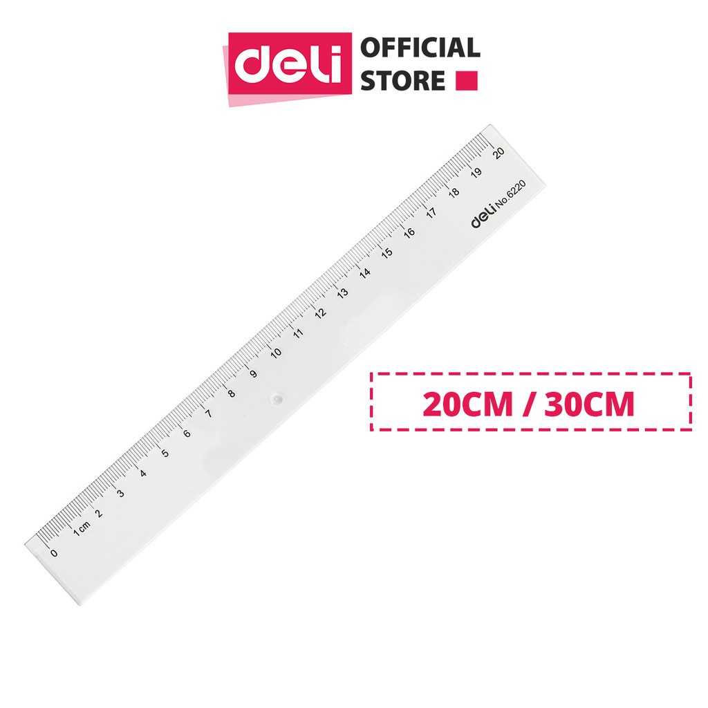 2 cây Thước kẻ Deli trong suốt - 20/30cm - 1 chiếc - E6220/ E6230