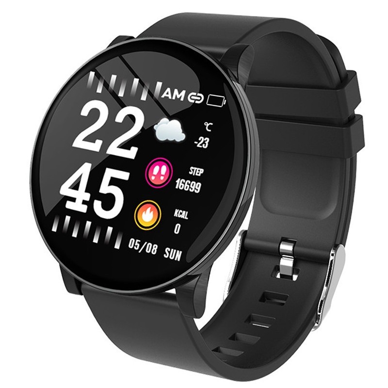 Đồng hồ thông minh w8 hỗ trợ sức khỏe chống thấm nước kết nối bluetooth có chức năng theo dõi nhịp tim đếm bước chân