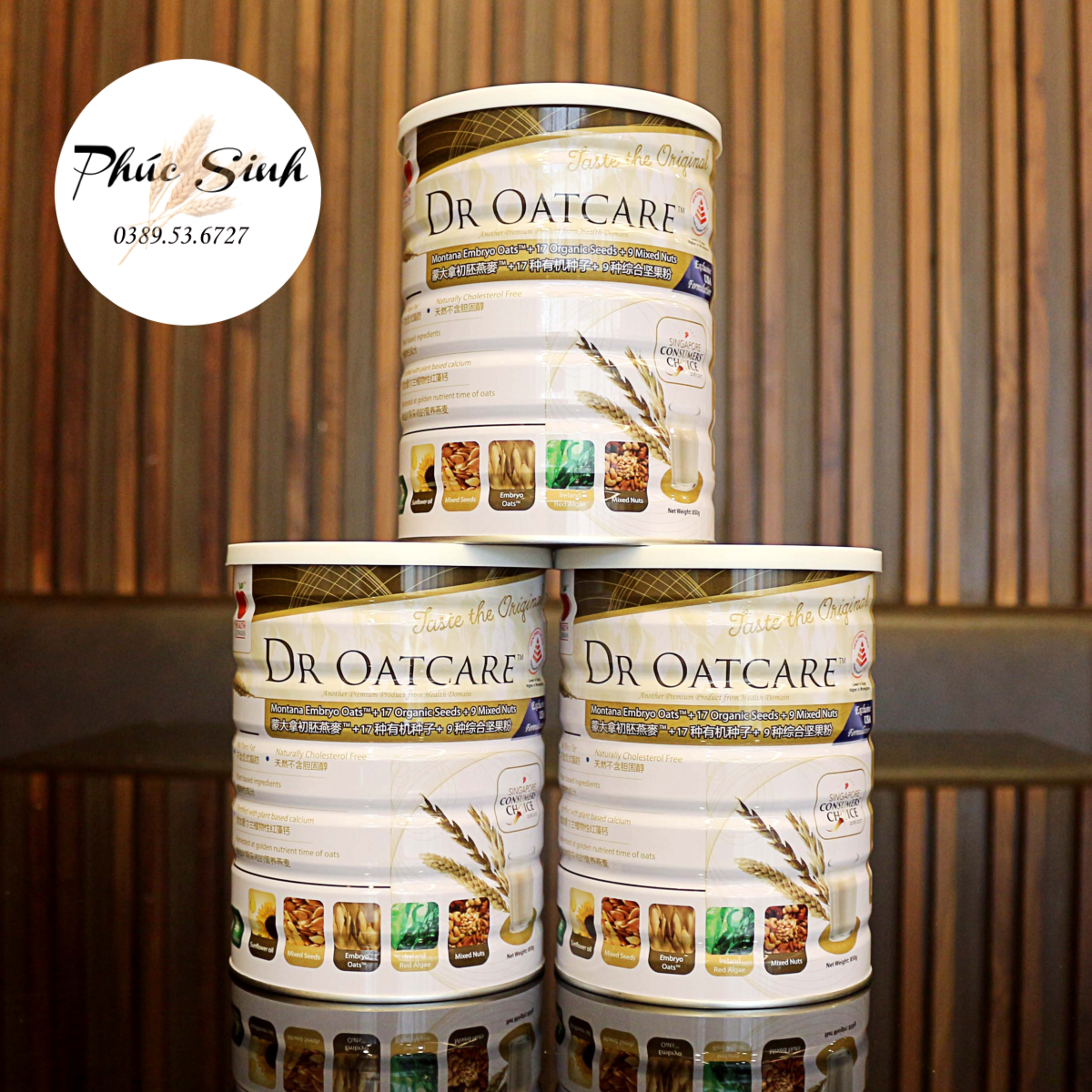 Sữa hạt dr oatcare - combo 3 lon 850gr