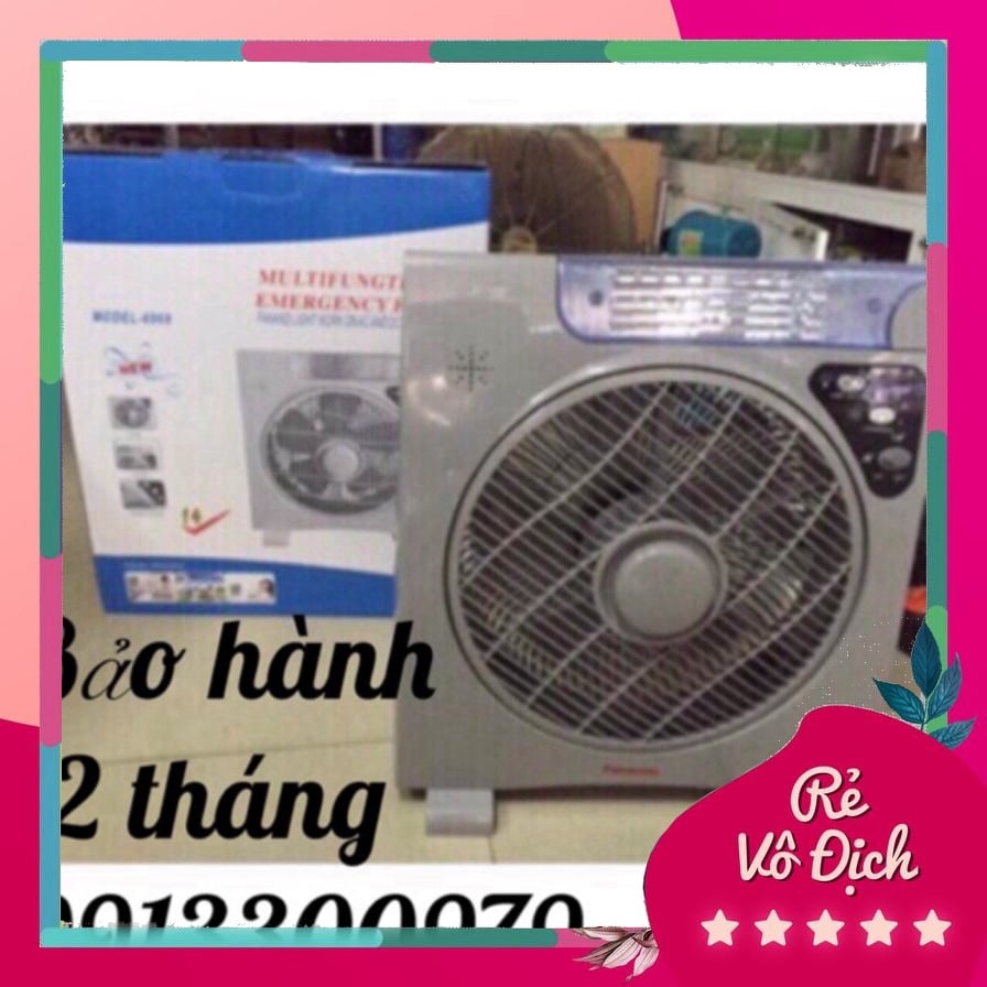 Quạt tích điện Panasonic 6969,  Ắc Quy Tích Điện Loại to, Tặng Kèm 02 Ắc Quy Siêu Mạnh đến  Kèm tích hợp đèn siêu sáng, Bảo Hành 12 Tháng