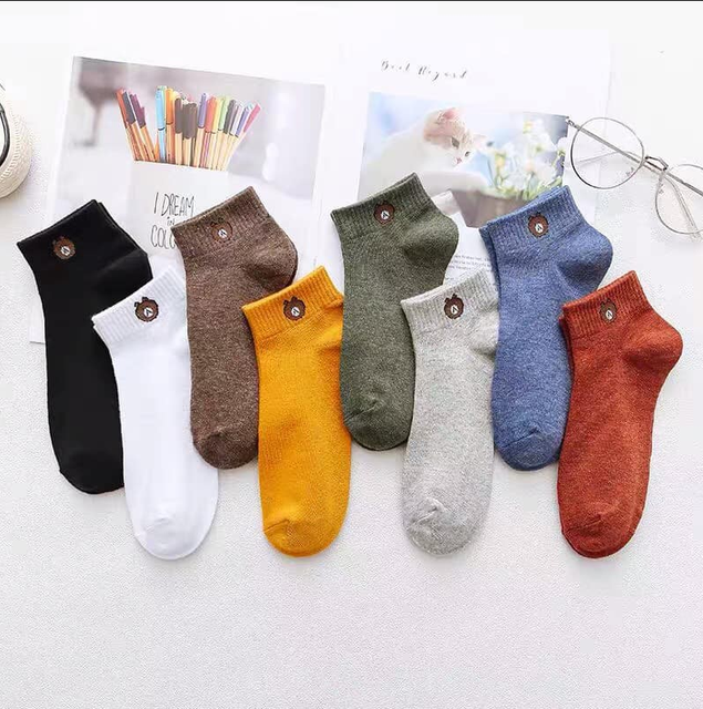 Combo 10 đôi tất gấu ngắn đủ màu