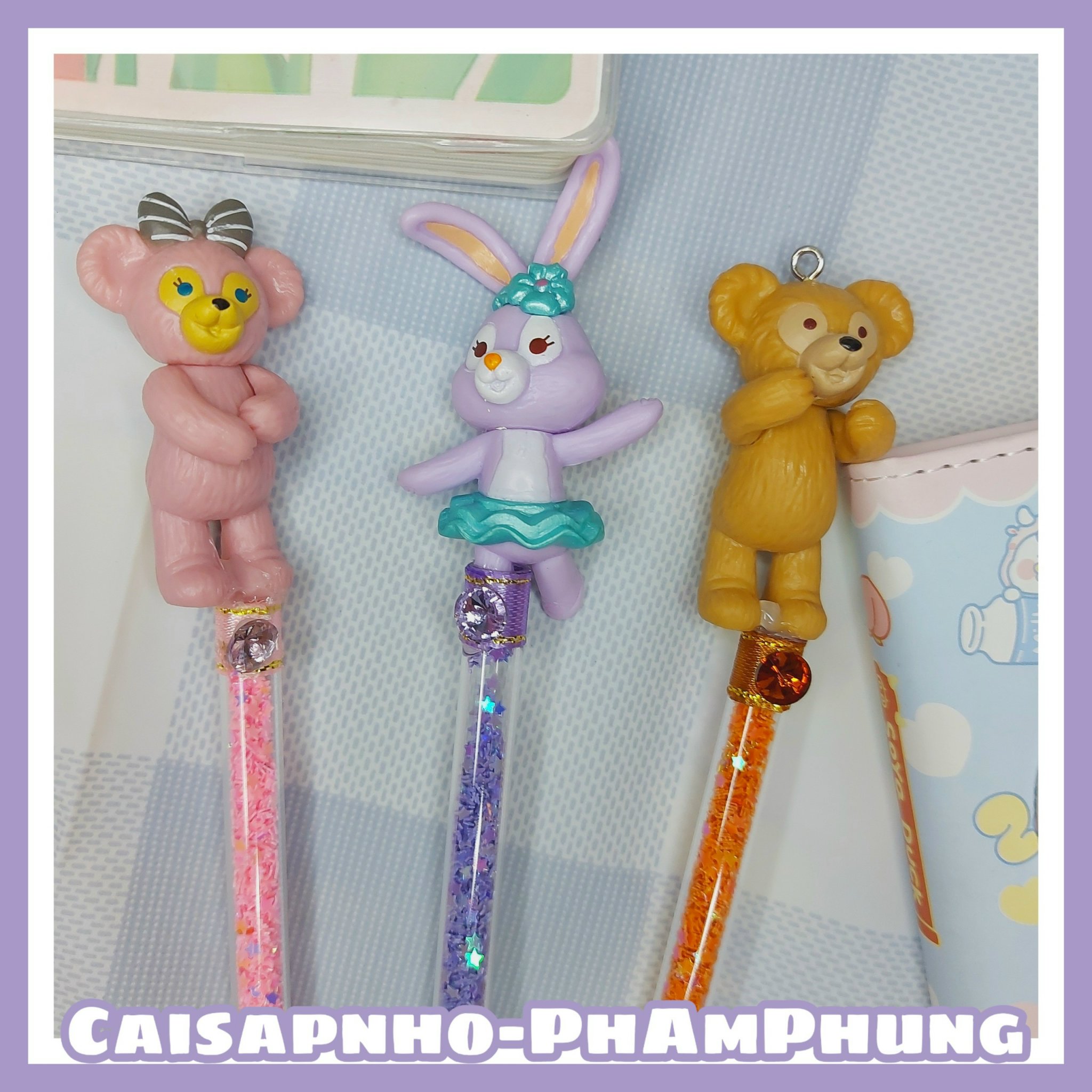 ( SẴN HÀNG +TẶNG LƯỠI DAO+ TẶNG STIKER) Dao bút rọc giấy kim tuyến hình con thỏ tím, gấu hồng và gấu nâu