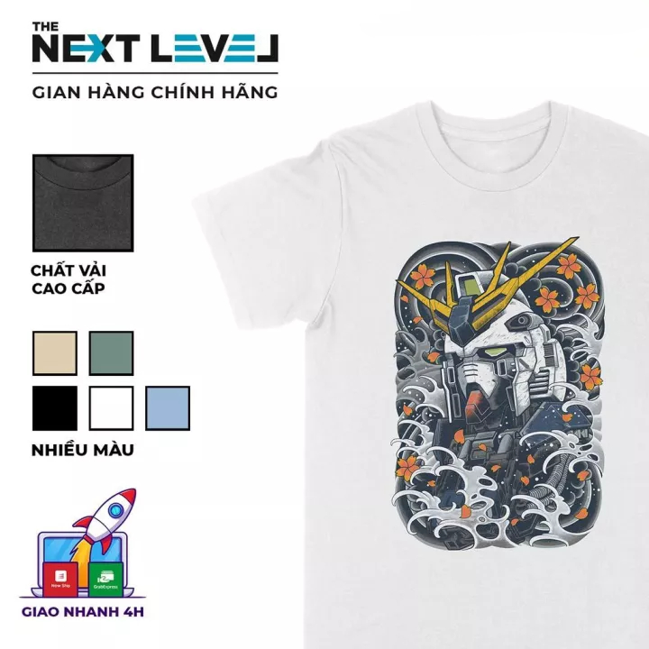 Áo thun gundam unisex the next level, cotton 100% 5 màu nam nữ - bt0112