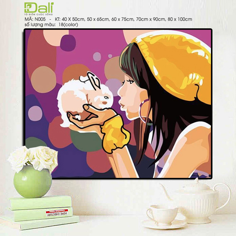 Tranh treo tường tự tô màu số hóa DALI Tranh Nàng thơ N005