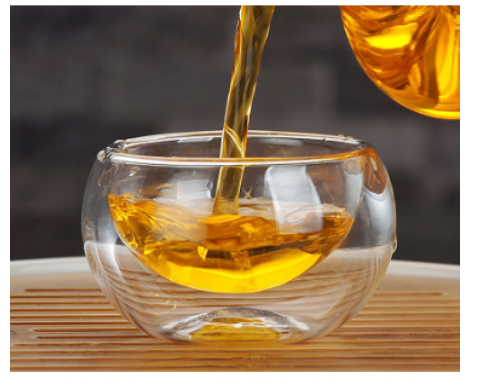 Chén đĩa thủy tinh quai | chén thủy tinh chịu nhiệt chuyên dùng cho trà hoa cúc 100ml kèm đĩa kê thủy tinh chịu nhiệt