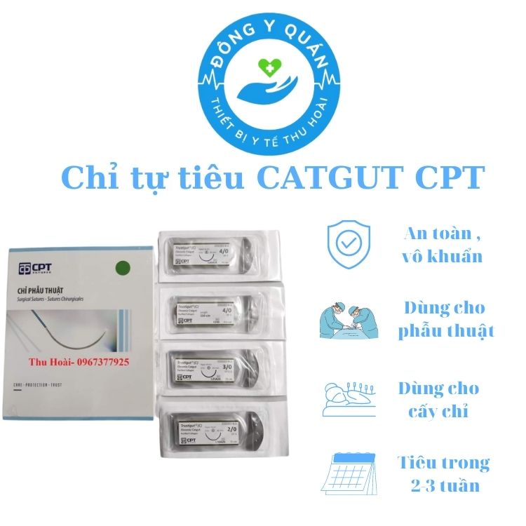 Chỉ Tự Tiêu CPT TRUSTIGUT C 2/0 -3/0 -4/0 (CHROMIC CATGUT) - Chỉ Phẫu Thuật Và Dùng Cho Cấy Chỉ Tự Tiêu sau 14-21 ngày