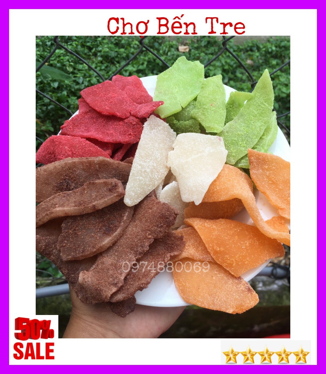 1kg mứt dừa non miếng mix vị bến tre- chợ bến tre