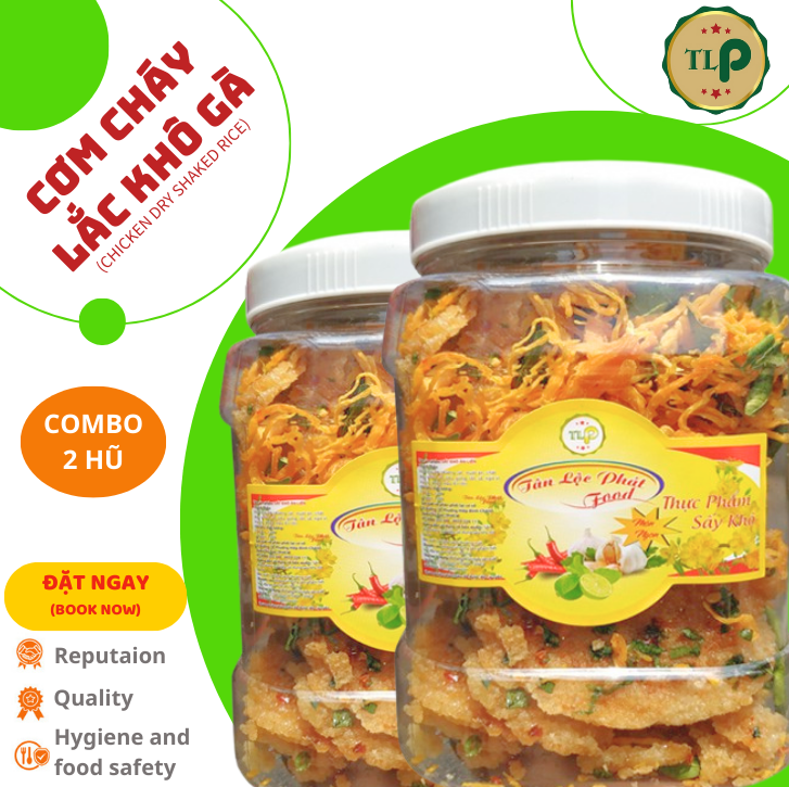 Cơm cháy lắc khô gà tân lộc phát 1kg - combo 2 hũ 500g