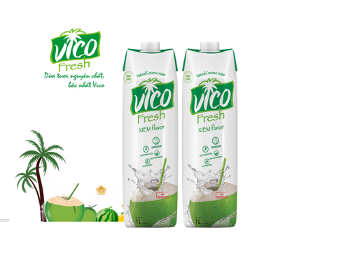Combo 2 hộp nước dừa xiêm vico fresh 1l
