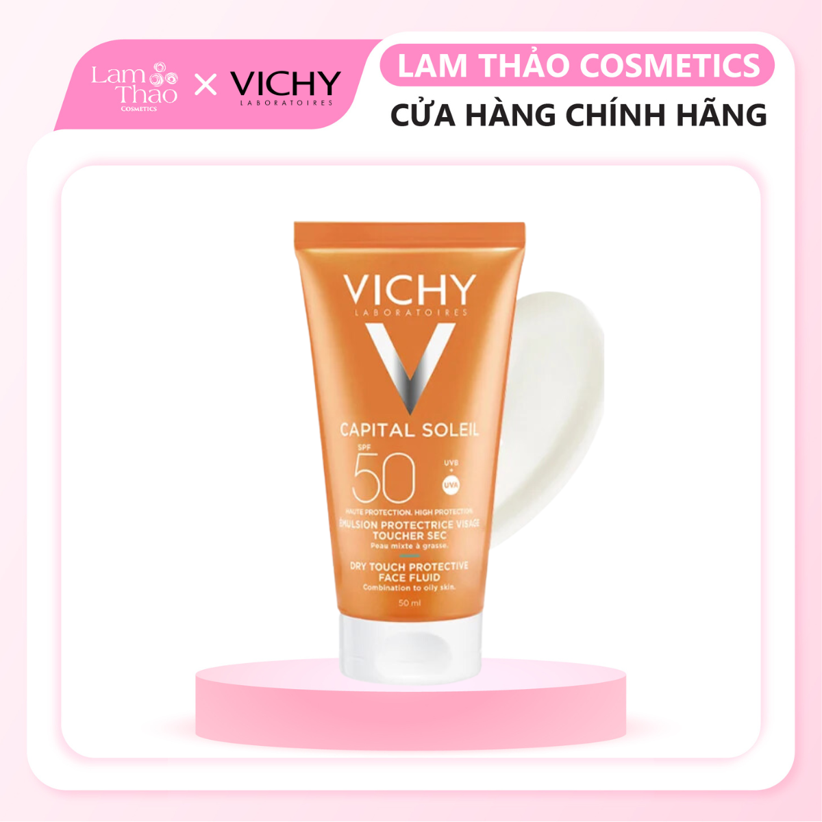 Kem chống nắng dưỡng da cho da dầu vichy ideal soleil mattifying face fluid dry touch spf 50 pa+++ 50ml