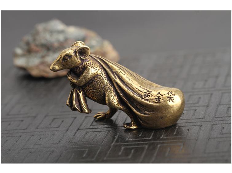 [HCM]Tượng Đồng Con Chuột Phong Thủy Kéo Bao Gạo Sung Túc TMT COLLECTION Bằng Đồng Thau
