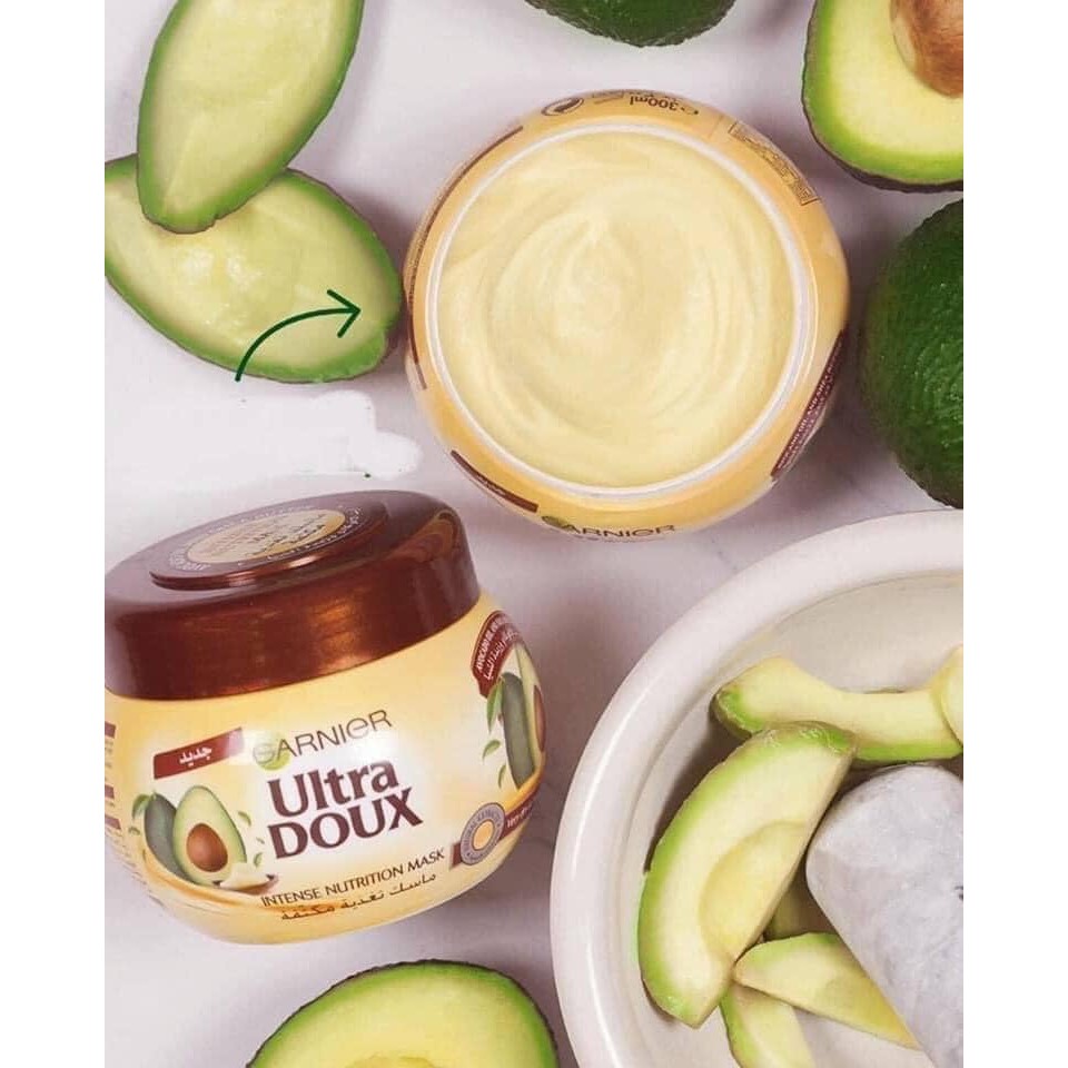 Kem ủ tóc Garnier Ultra Doux chiết xuất trái bơ và hoa quả 300ml