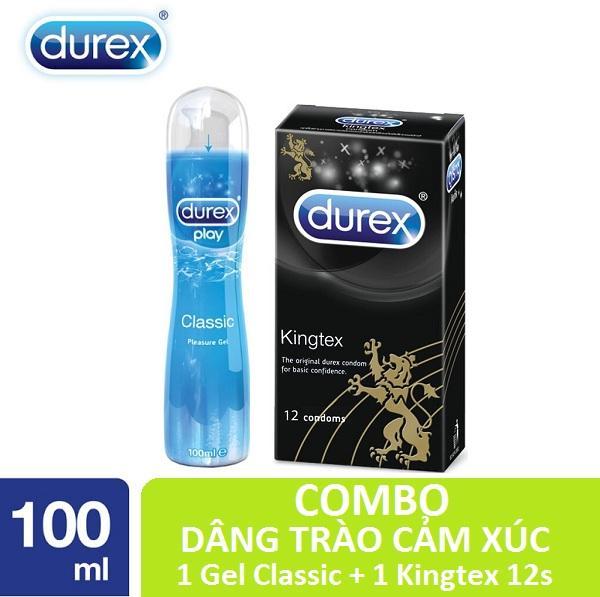 Combo 1 chai Gel bôi trơn Durex Play Classic 100ml - Mượt mà dịu nhẹ tặng 1 hộp bcs Kingtex 12c