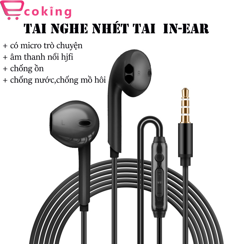 [MUA 10 TẶNG 1] Tai nghe dây gaming nhét tai CÓ MICRO TRÒ CHUYỆN Công Nghệ Chống Nhiễu Âm Thanh Cực tốt, Đeo Êm Tai Đệm Tai Êm Mềm Dễ Chịu chống ồn,chống thấm mồ hôi giúp học tập làm việc hiệu quả