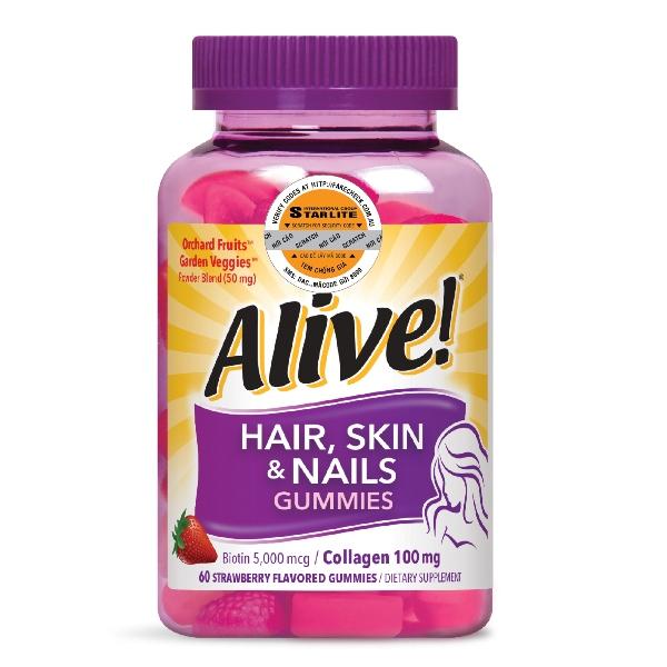 Thực phẩm bổ sung tóc da móng Nature's Way Alive Hair, Skin & Nail 60 viên