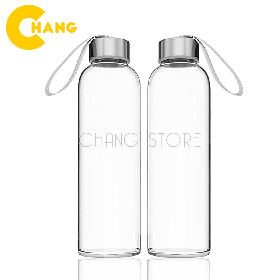 Bình Đựng Nước Thủy Tinh Có Dây Xách Tiện Dụng, Bình Detox 500ml Tiện Dụng