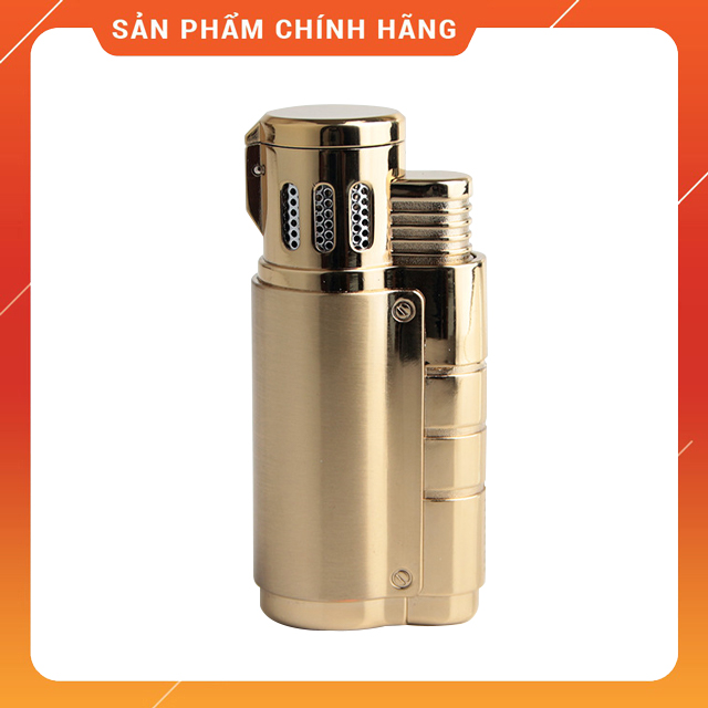 Bật lửa khò Jobon ZB-957 3 tia lửa, hợp kim cao cấp, màu vàng/bạc/đen titan