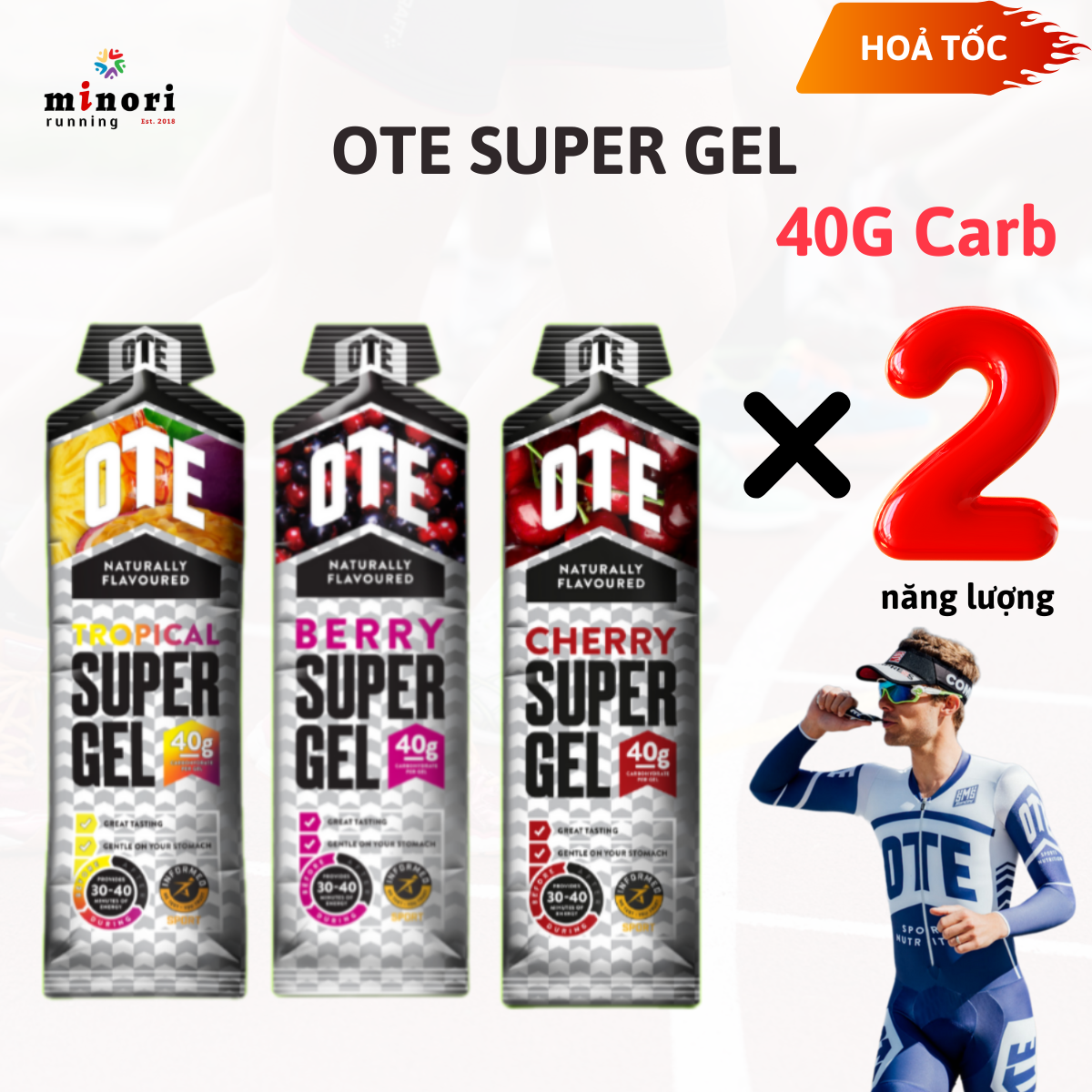 Gel OTE Super Gel, Gel năng lượng nhanh dạng Lỏng, dễ ăn, vị trái cây tự nhiên - Minori Store