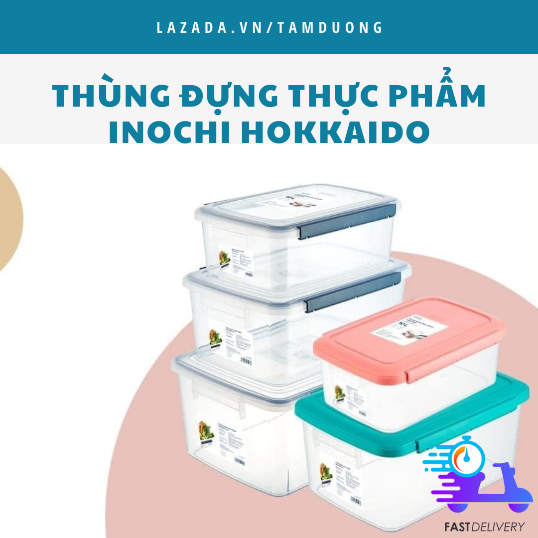 Thùng nhựa đựng thực phẩm inochi - lưu trữ, bảo quản thực phẩm khô, thực phẩm tươi sống hay thực phẩm chín