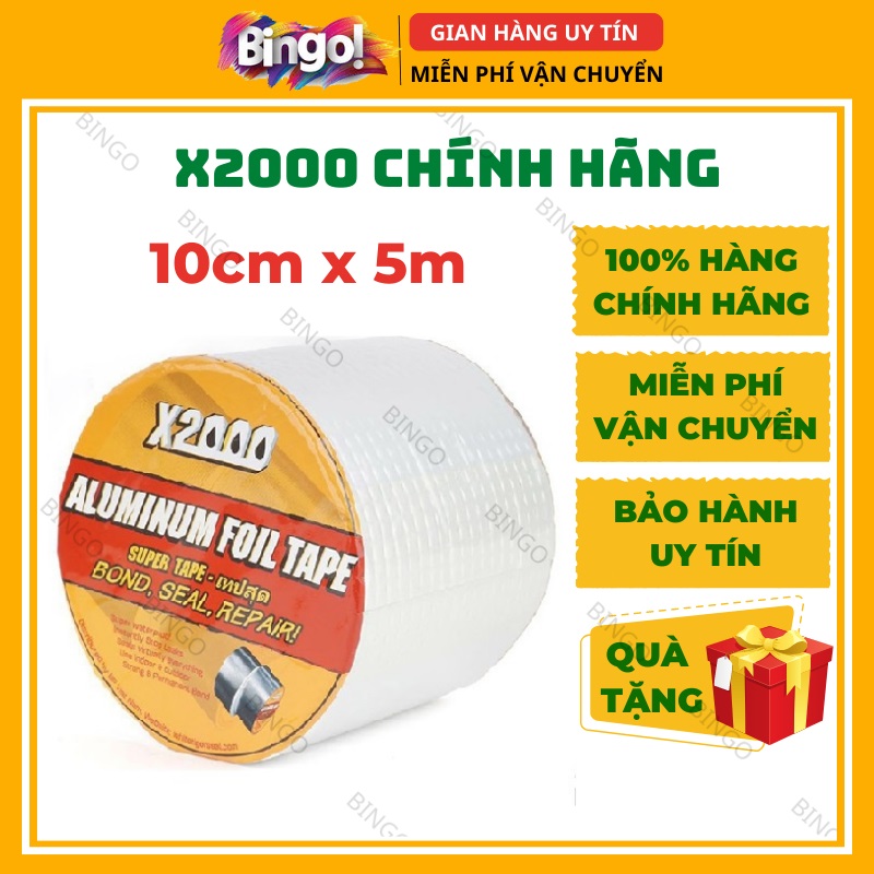 Băng keo chống thấm x2000 băng keo siêu dính Nhật Bản 10cm x 5m chống thấm dột dán tường dán mái tôn dán ống nước